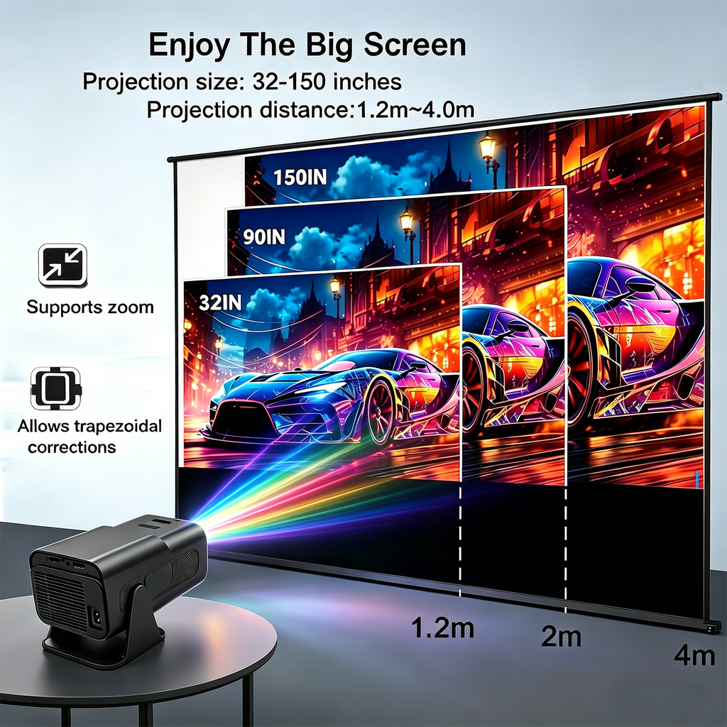 NexPlay HD Home Entertainment Gaming Projector,2 Wireless Controllers,20,000+ Classic Games,Wi-Fi 6 and Bluetooth,Black