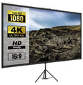 100 Inch Tripod Projector Screen 4K HD Portable Projection Screen with Stand for Home Theater, Movie Night, Office Presentations - 16:9 Aspect Ratio