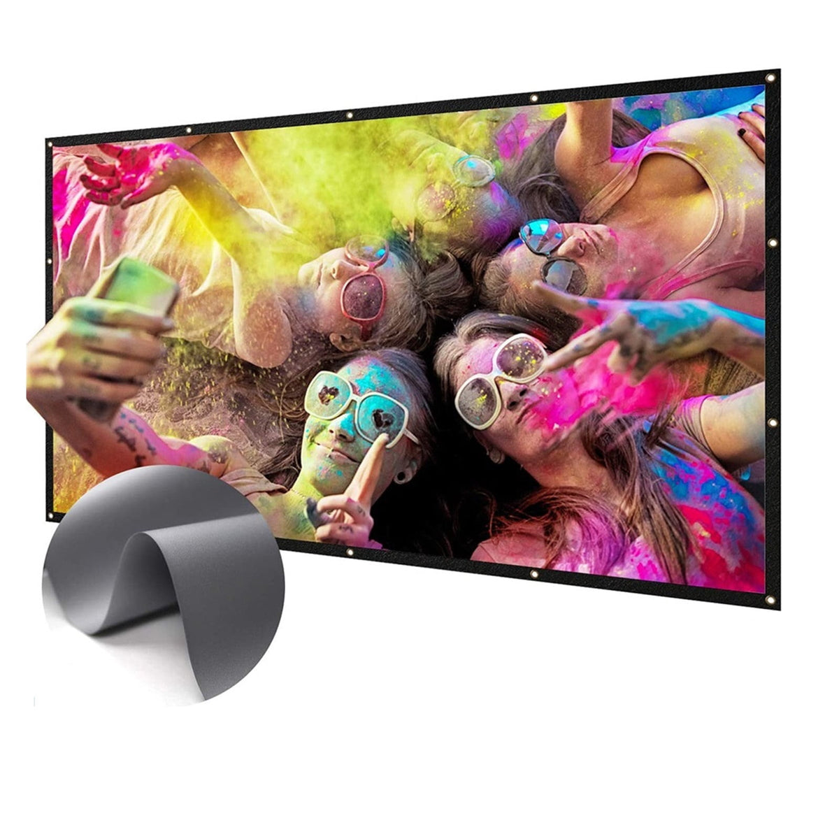 16:9 Metal Anti Light Curtain 100 120 133 150 Inches Home Outdoor Office Portable 3D HD Projection Screen ,Better Contrast and Color