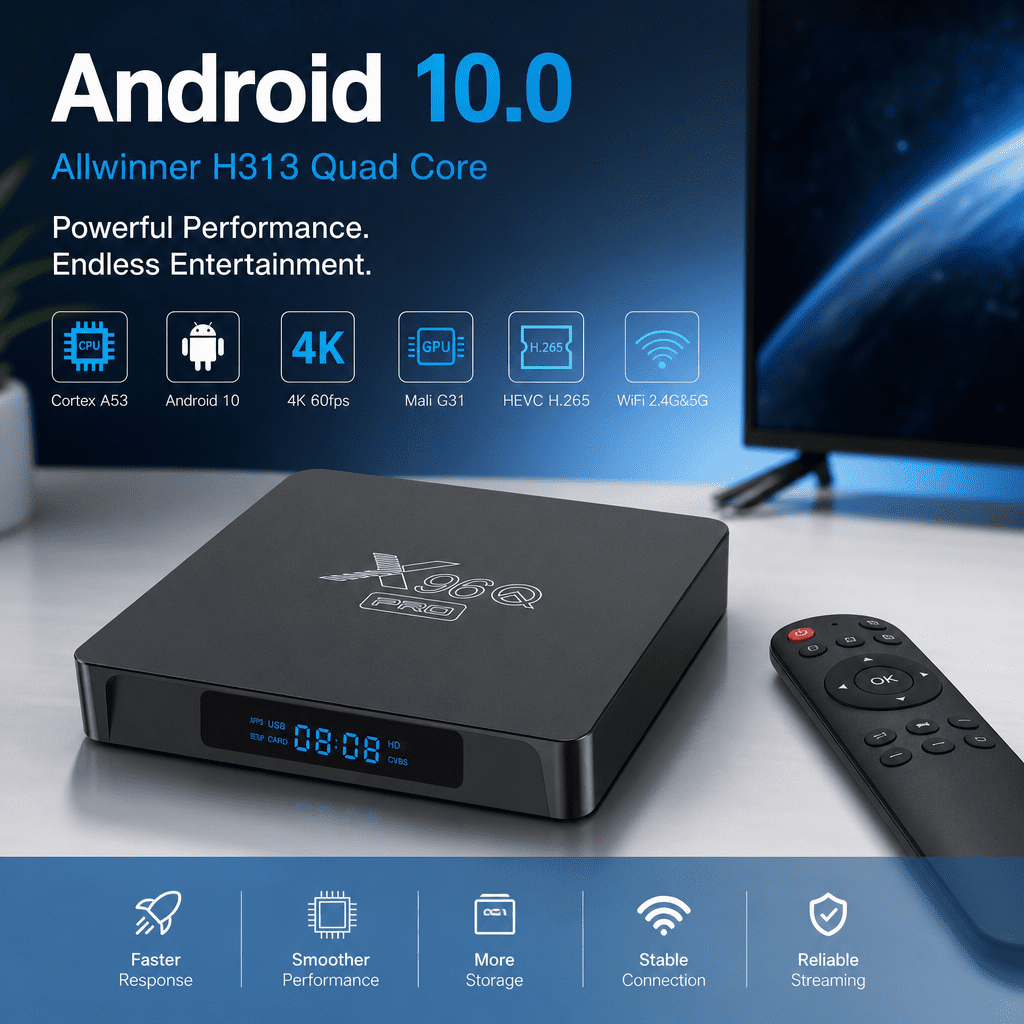 VORALYN 2026 New Android Smart Uhd 4K Internet Tv Set-Top Box,Quad-Core,4G&5G Wifi,Remote Control for Home Entertainment,Streaming,Gaming,Smart Tv Upgrades,Video Conferencing