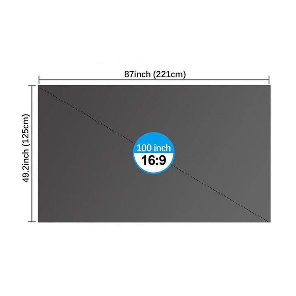 60-120 Inch Portable Light Blocking Projection Screen - 4K/1080P HD Foldable Anti-Glare Screen for Indoor & Outdoor Movie Nights