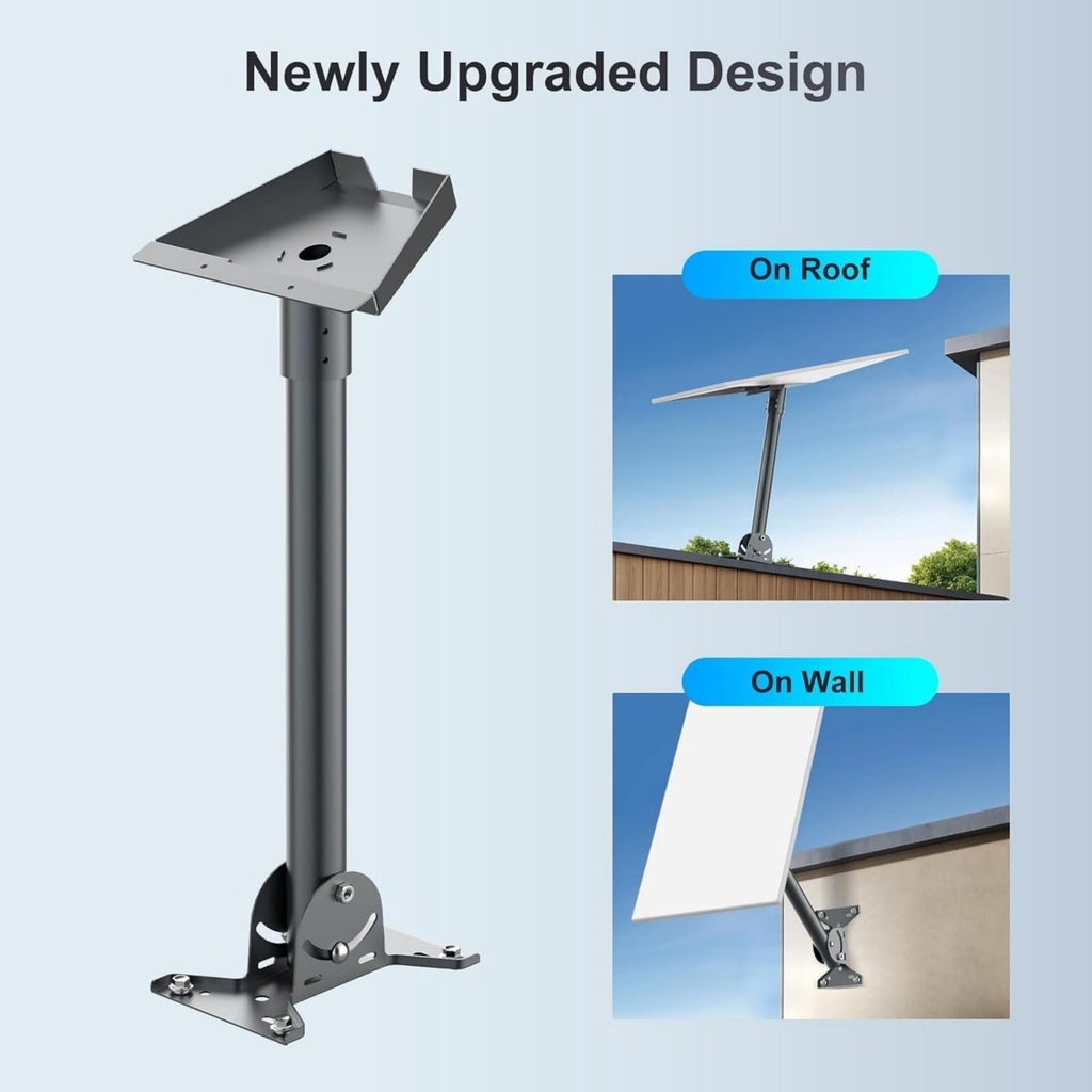 Starlink Gen 3 Adjustable Wall & Roof Mount Kit – Heavy-Duty Carbon Steel Weatherproof Base with 360° Rotation & 120° Tilt for Starlink Gen 3 Dish