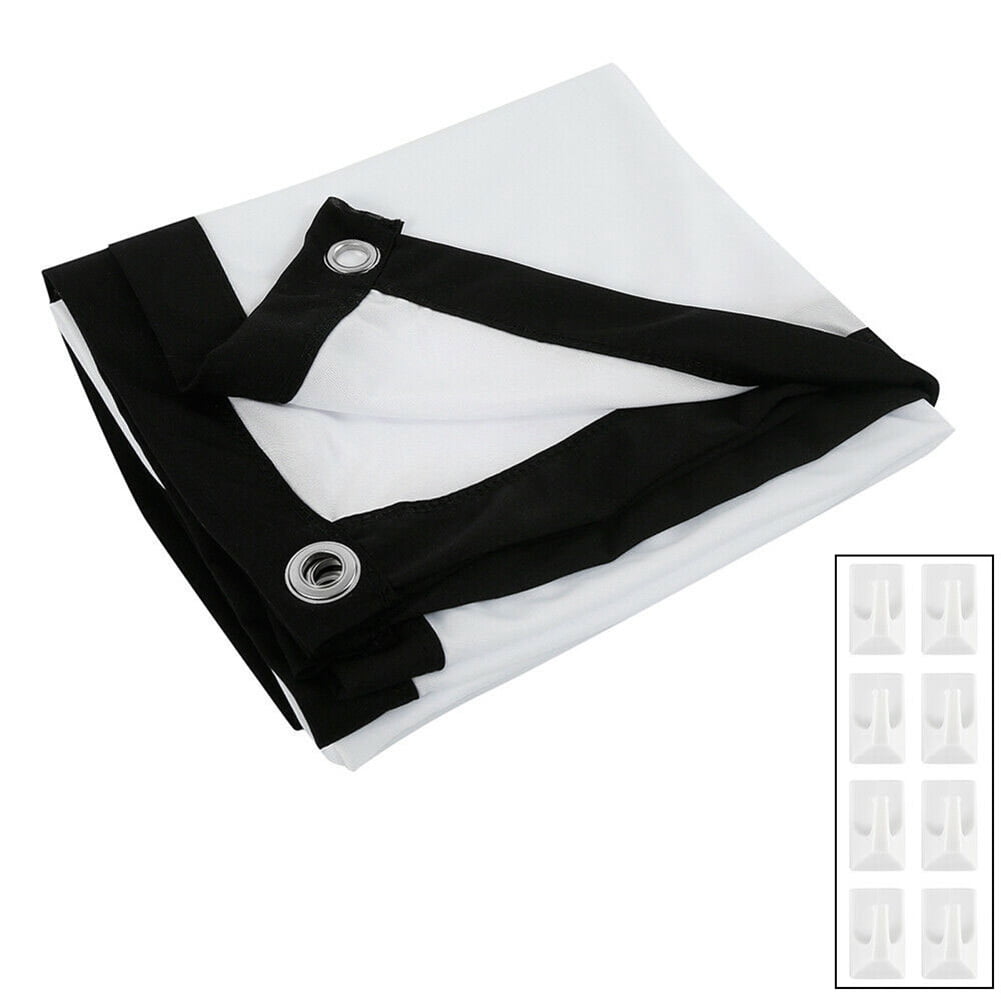 FLZEN Outdoor 100" Projector Screen with Hooks, White