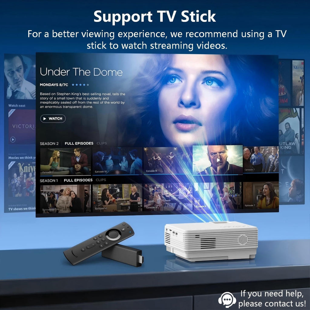 2026 Upgraded Projector with WiFi and Bluetooth 5.2, Support 4K 1080P Video Mini Projector with HDMI for Home Theater/Bedroom/Outdoor