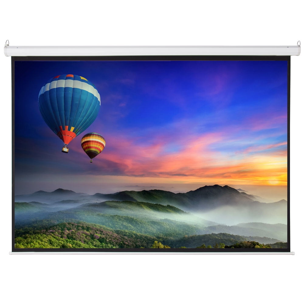 100" Motorized Projector Screen 4:3 80" x 60" Viewing Area with Remote Control Matte White for Movies & Presentations