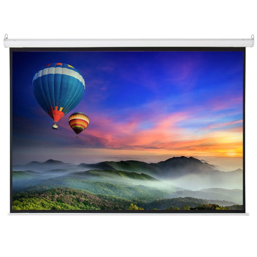 100" Motorized Projector Screen 4:3 80" x 60" Viewing Area with Remote Control Matte White for Movies & Presentations