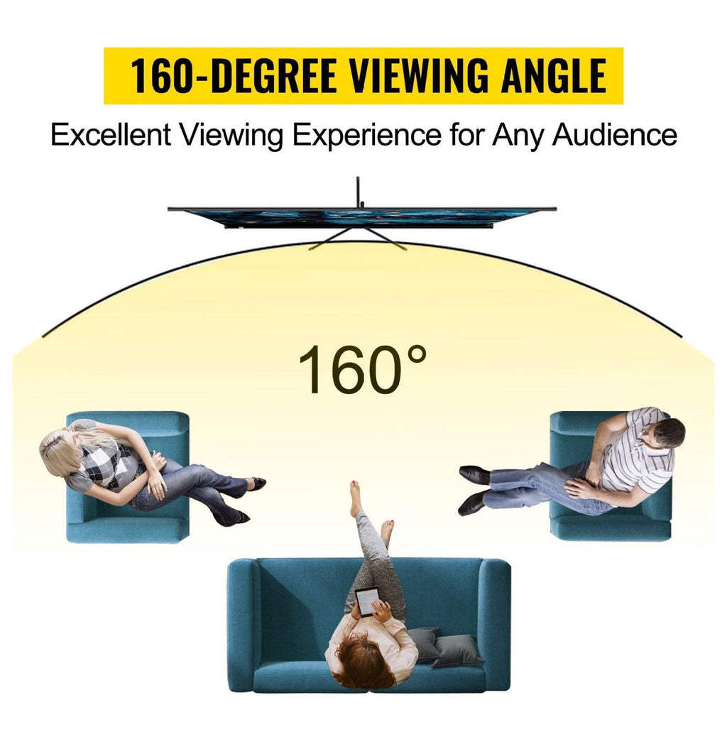 100 Inch Tripod Projector Screen 4K HD Portable Projection Screen with Stand for Home Theater, Movie Night, Office Presentations - 16:9 Aspect Ratio