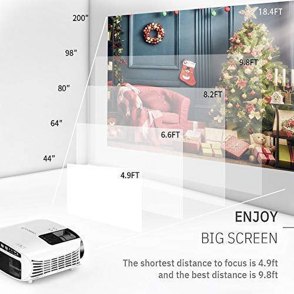 VANKYO Leisure 510 Full HD Movie Projector, Video Projector with 200" Projection Size, Support 1080P HDMI VGA AV USB with Free HDMI Cable and Carrying Bag (White)