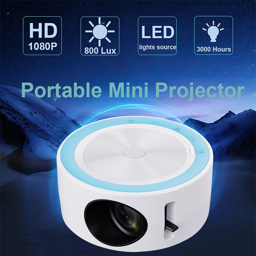 Nkmbld Portable Projector, Outdoor Movie Projector Home Movie LED Video Projector with USB Interface and Remote Control for Home Entertainment