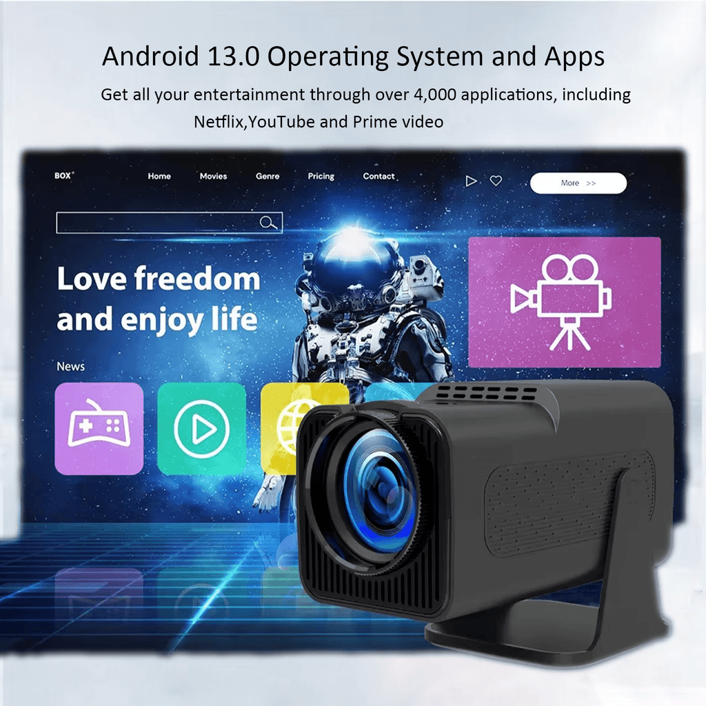 NexPlay HD Home Entertainment Gaming Projector,2 Wireless Controllers,20,000+ Classic Games,Wi-Fi 6 and Bluetooth,Black