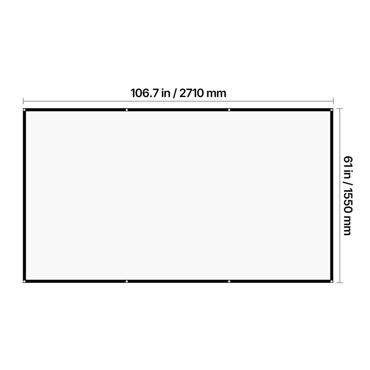 KFFKFF 120-Inch 16:9 Projection Screen, 4K and 1080P HD Compatible, Wall-Mounted Display with Hooks and Adhesive Strips, Portable Canvas for Home, Office, or Theater Use