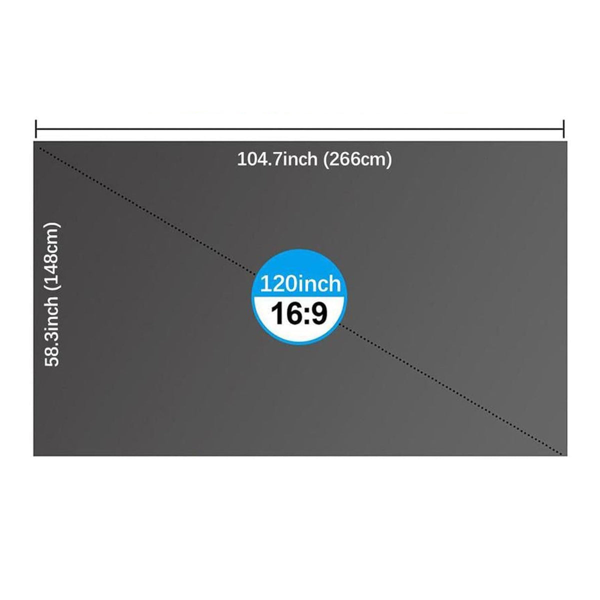 60-120 Inch Portable Light Blocking Projection Screen - 4K/1080P HD Foldable Anti-Glare Screen for Indoor & Outdoor Movie Nights