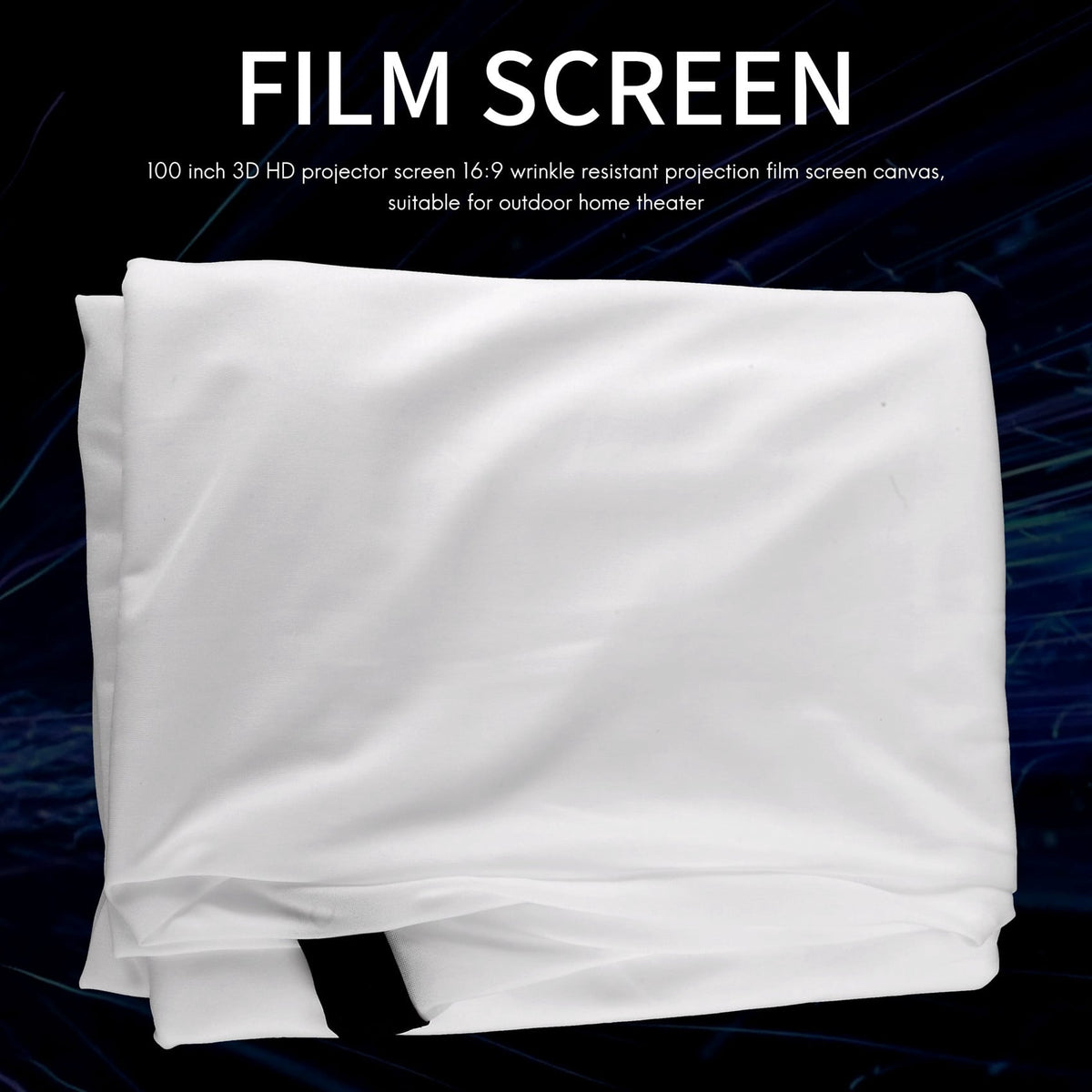 100 Inch 3D HD Projector Screen 16:9 Anti- Projection Screen Canvas for Home Theater Outdoor