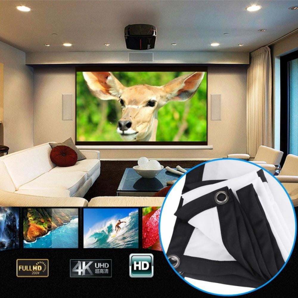 72 Inch Manual Pull-Down Projector Screen Wall Mount