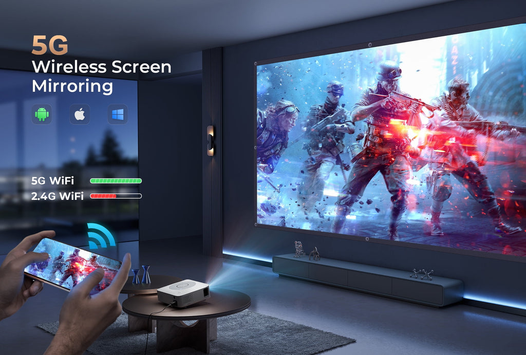 VANKYO Leisure E30T Native 1080P 5G WiFi Projector, Supports 4K & 5G Sync, Full HD LED Projector