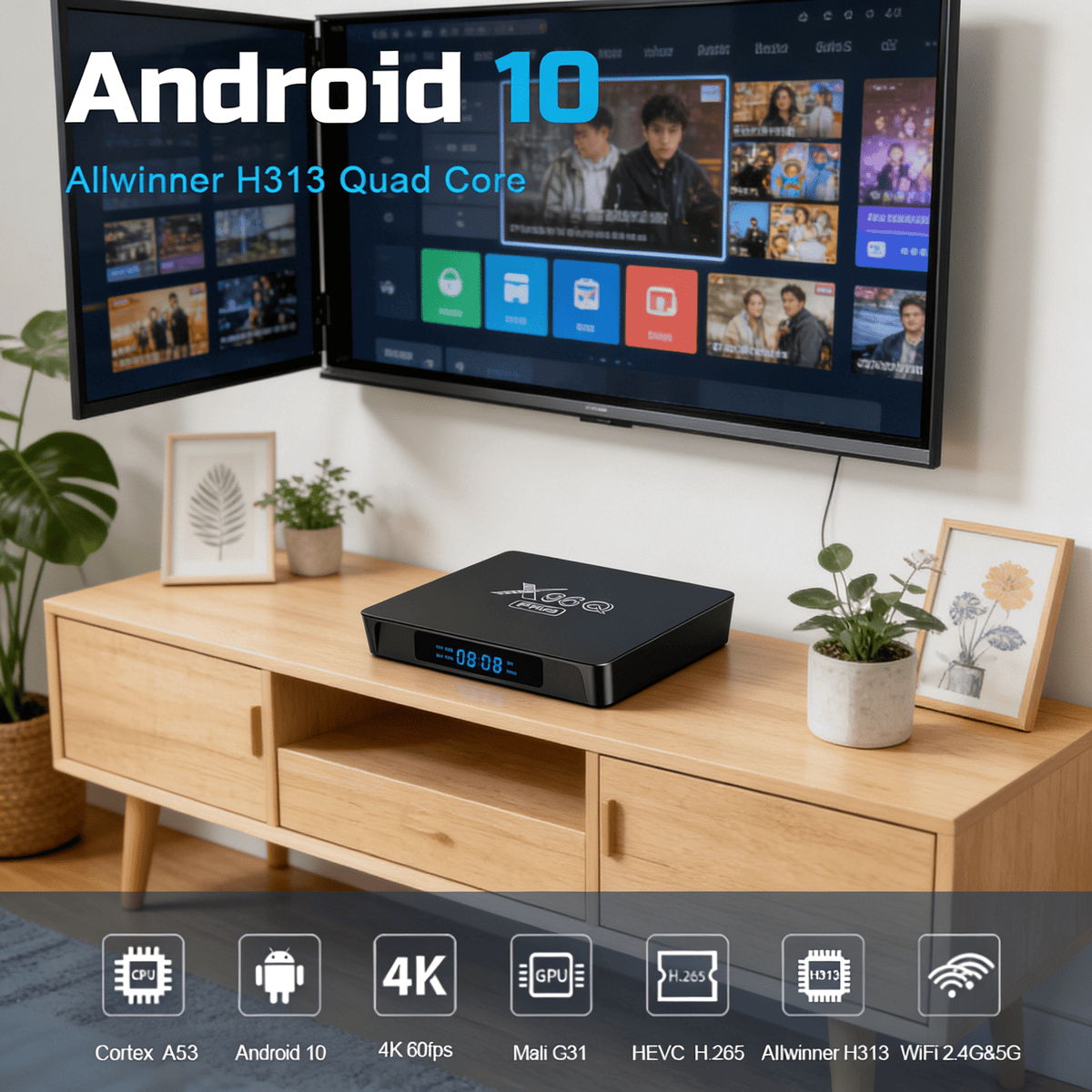 VORALYN 2026 New Android Smart Uhd 4K Internet Tv Set-Top Box,Quad-Core,4G&5G Wifi,Remote Control for Home Entertainment,Streaming,Gaming,Smart Tv Upgrades,Video Conferencing