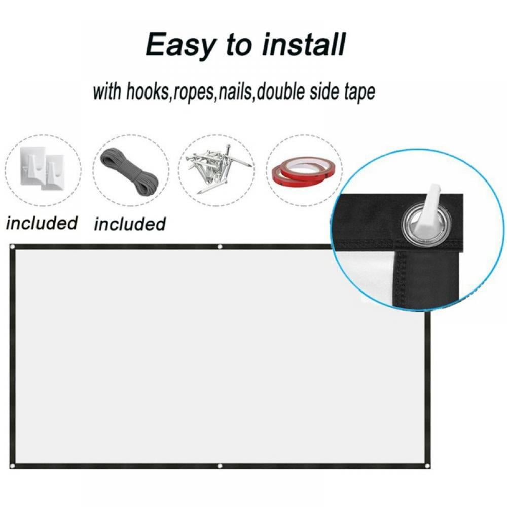 72 Inch Manual Pull-Down Projector Screen Wall Mount