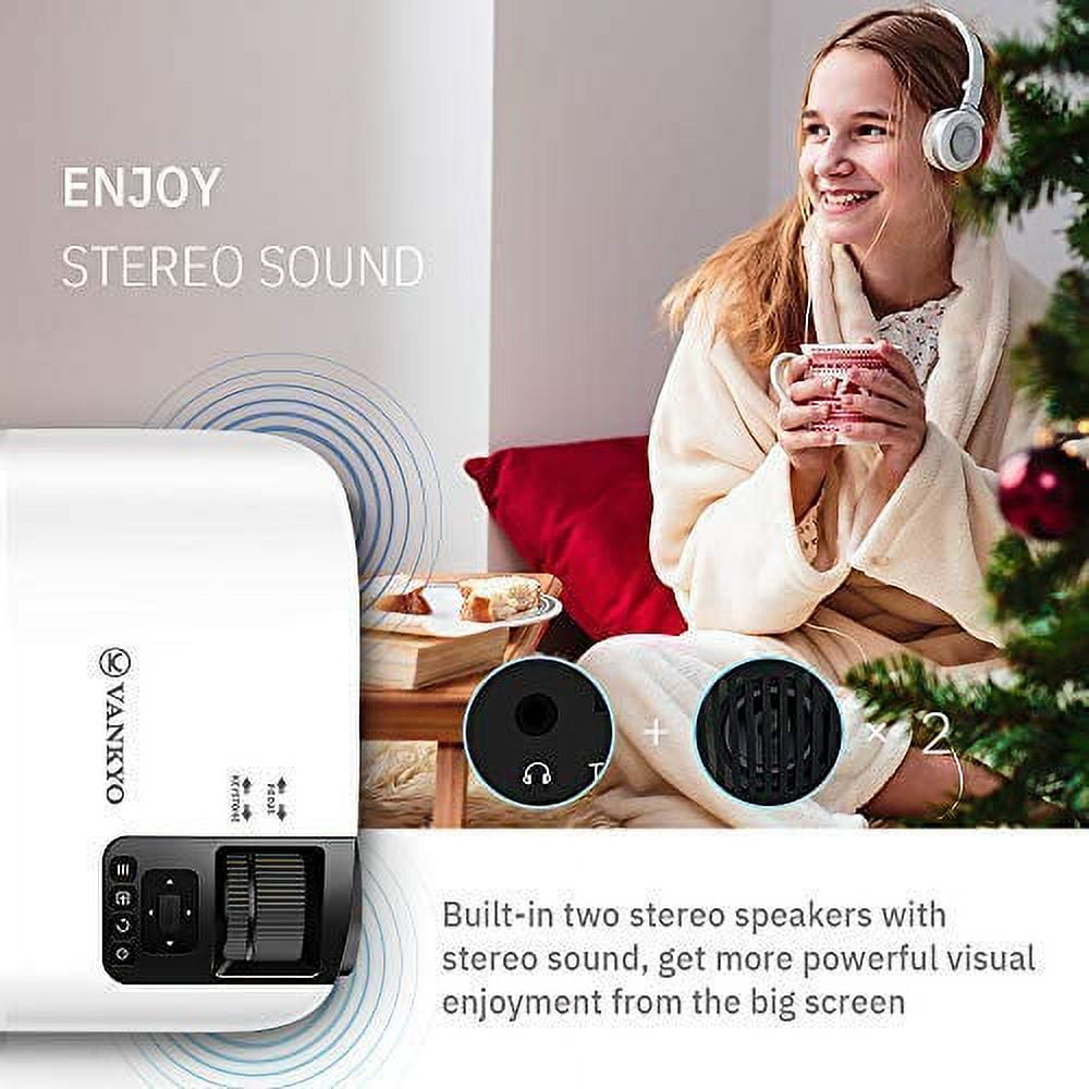 VANKYO Leisure 510 Full HD Movie Projector, Video Projector with 200" Projection Size, Support 1080P HDMI VGA AV USB with Free HDMI Cable and Carrying Bag (White)