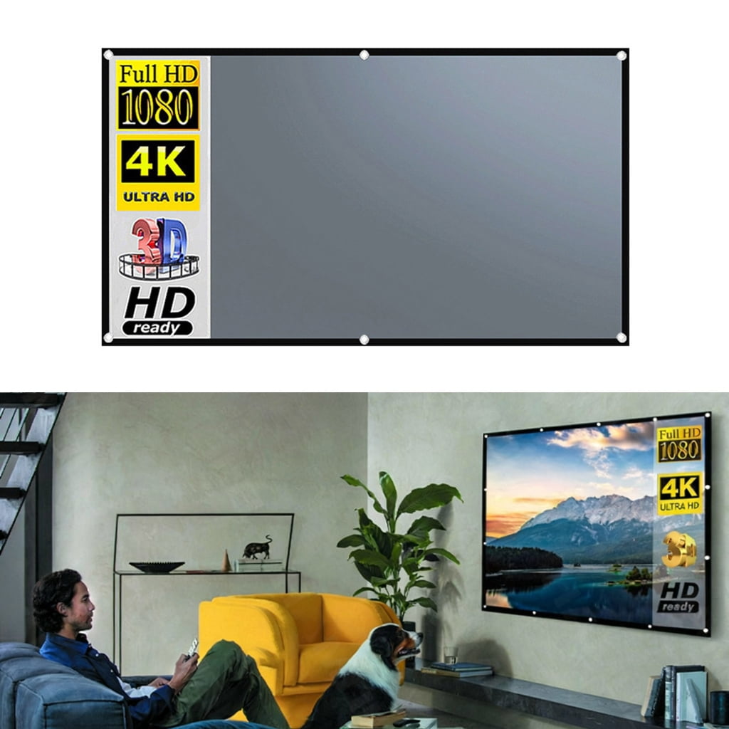 Metal Anti-Light Projector Screen Portable Foldable Frame, Indoor Outdoor Viewing Tools Needed