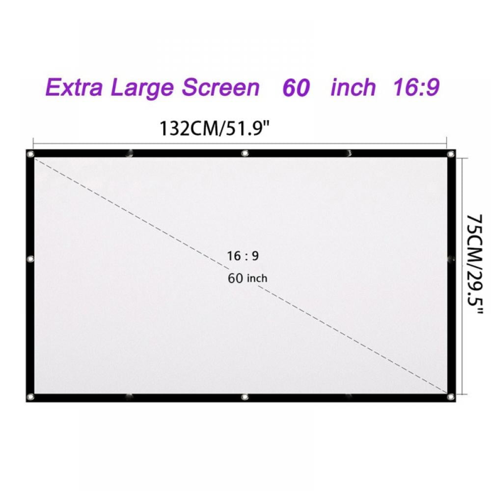72 Inch Manual Pull-Down Projector Screen Wall Mount