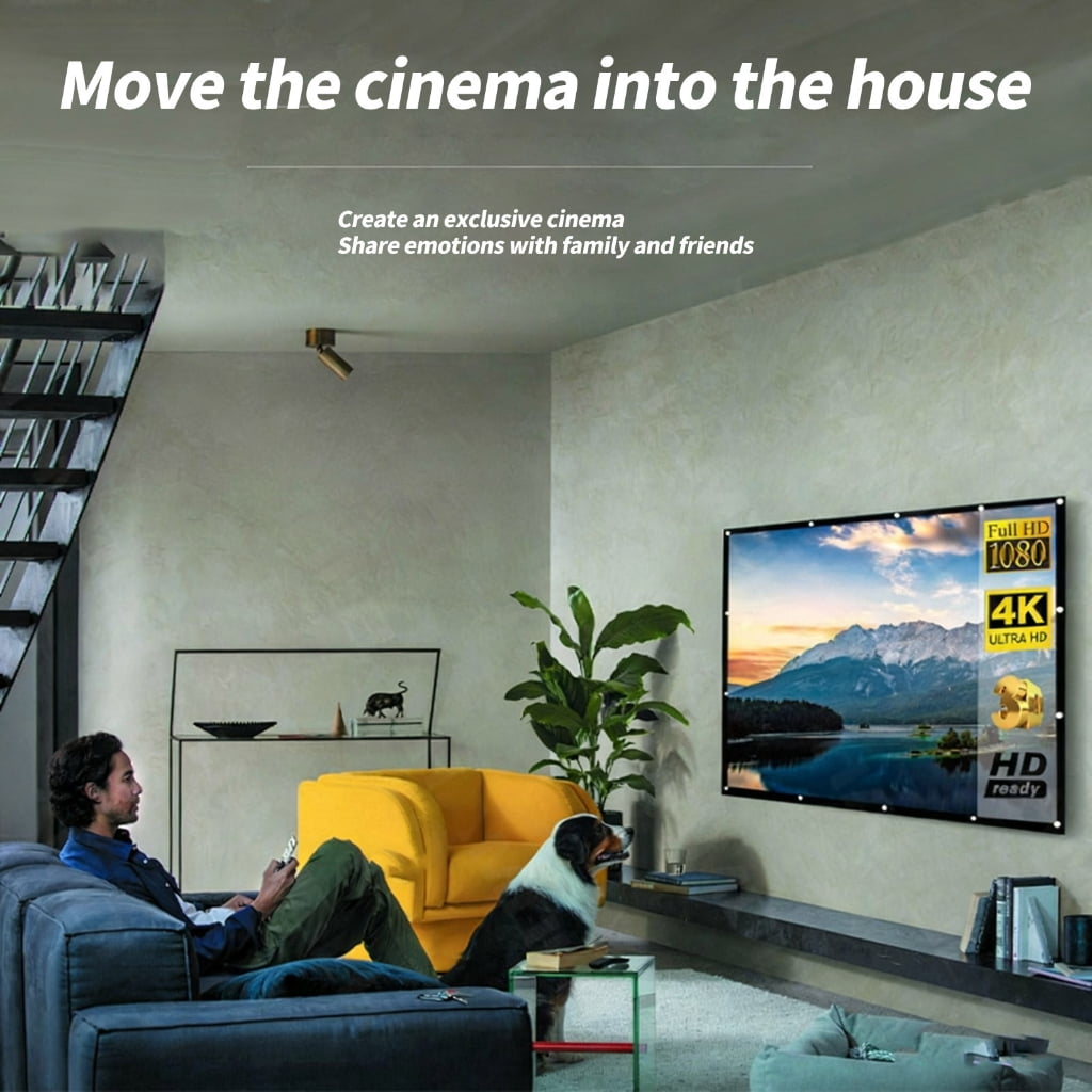Metal Anti-Light Projector Screen Portable Foldable Frame, Indoor Outdoor Viewing Tools Needed