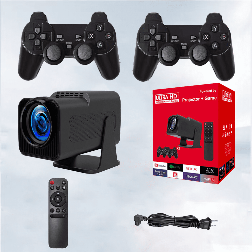 NexPlay HD Home Entertainment Gaming Projector,2 Wireless Controllers,20,000+ Classic Games,Wi-Fi 6 and Bluetooth,Black
