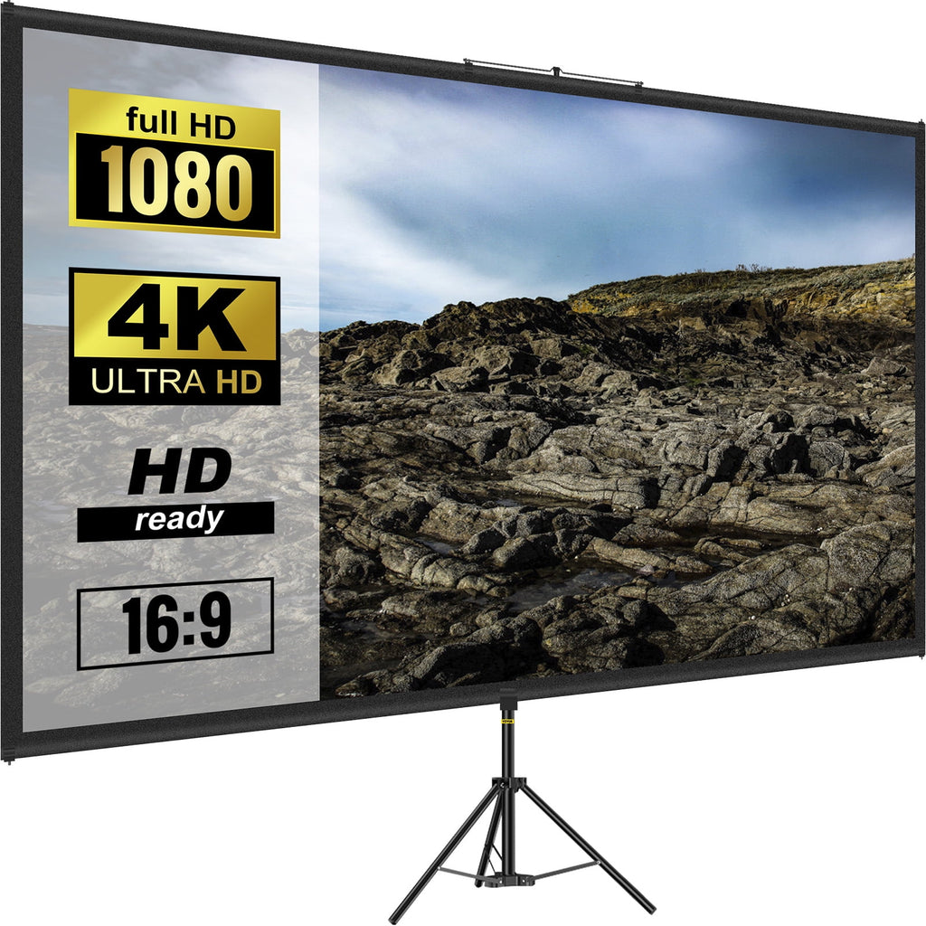 SKYSHALO DM-ABS-110 Indoor and Outdoor Use Tripod Mount 110" Maximum Screen Size Projector Screen