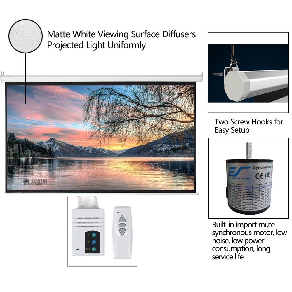 Ktaxon 92" 16:9 Motorized Projector Screen Projection 80" x 45" Home Theater + Remote