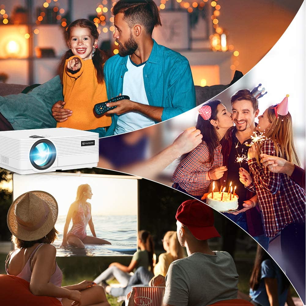 VANKYO Leisure 470 Mini Projector with Synchronize Smart Phone Screen, Full HD 1080P Supported and 250’’ Display, 4000 Lux WiFi Portable Projector Compatible with TV Stick, PS4, HDMI, VGA, TF, AV, USB