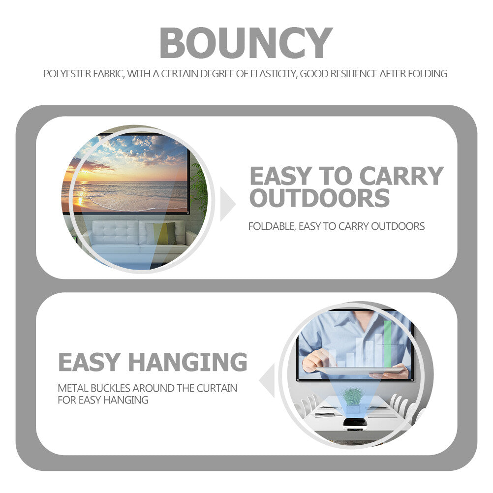 Pungan 60 Inch Portable Projector Screen, Lightweight and Easy Setup for Indoor and Outdoor Use, 53.15 x 29.92 Inches