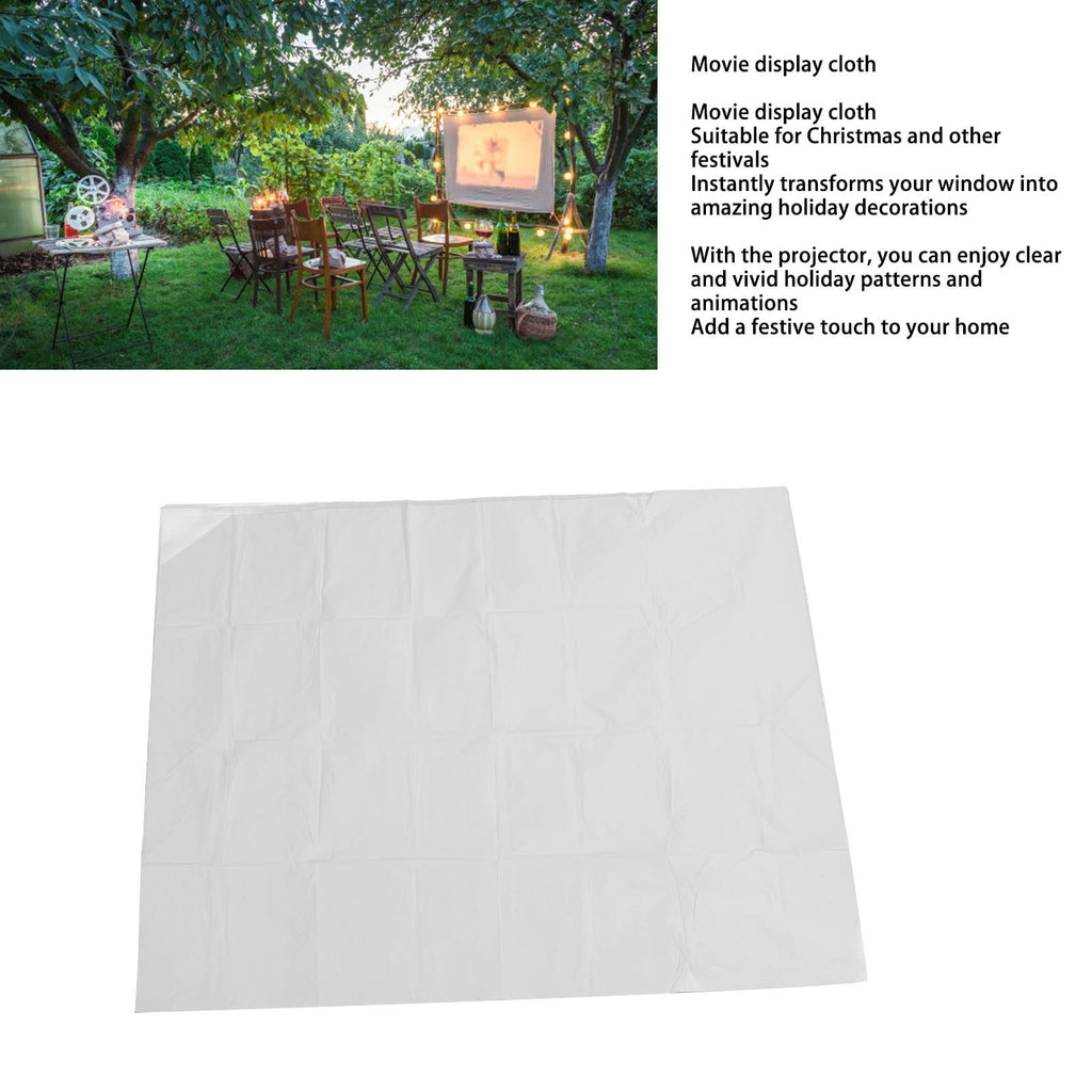 Suodoka 2 Sets Christmas Window Projector Screen High Definition Movie Display Cloth for Home Holiday Decoration Lightweight Polyester Projection Fabric Wall Mount Included