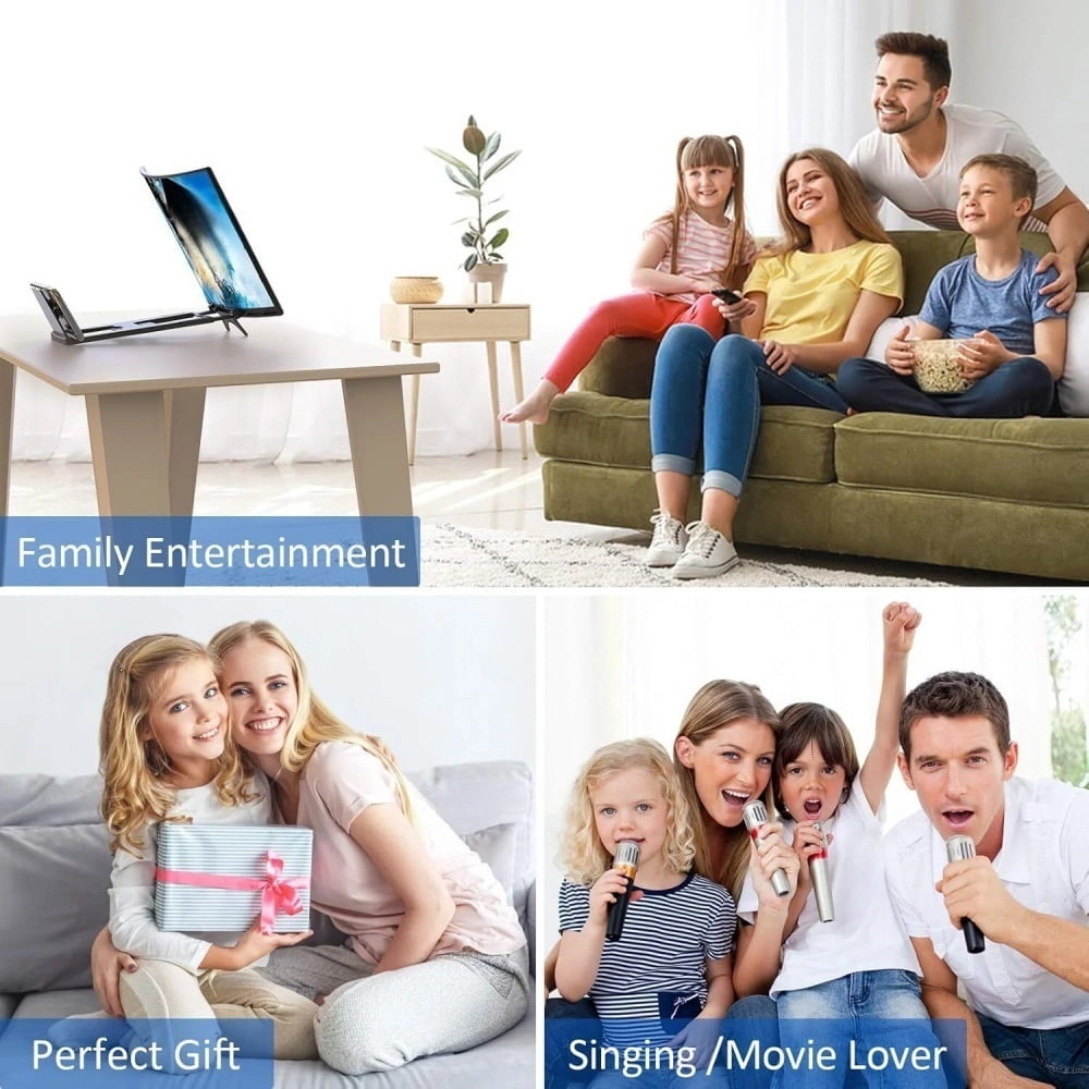 LQQBOX 12" Curved Screen Magnifier for Cell Phone,3D HD Magnifying Projector Screen Enlarger for Movies, Video, and Gaming, Foldable Phone Stand Holder with Screen Amplifier
