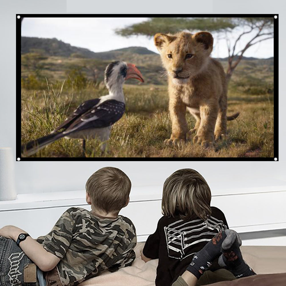 FLZEN Outdoor 100" Projector Screen with Hooks, White