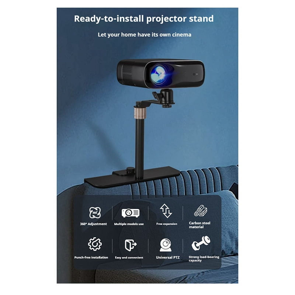 Projector Stand Bed Sofa Metal Holder Table Projector Holder Hidden Wall Mount Retractable Bracket Universal Support