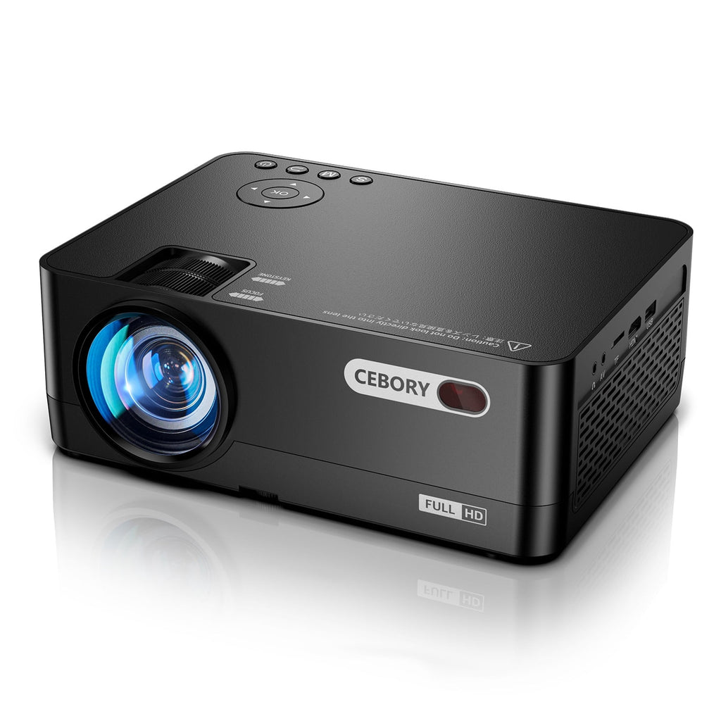 5G WiFi Bluetooth Projector (Projector Screen Included), CEBORY Native 1080P 15000LM 4k Support Movie Projector, 300" Display Full HD Home Theater
