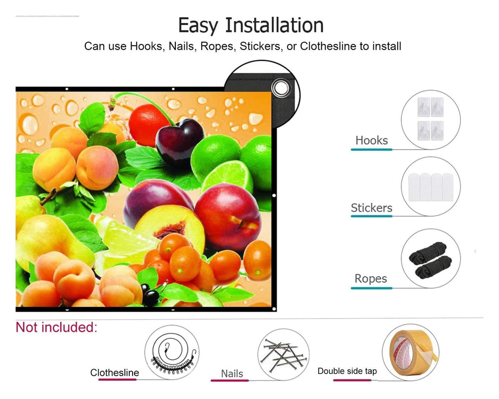 16:9 Metal Anti Light Curtain 100 120 133 150 Inches Home Outdoor Office Portable 3D HD Projection Screen ,Better Contrast and Color