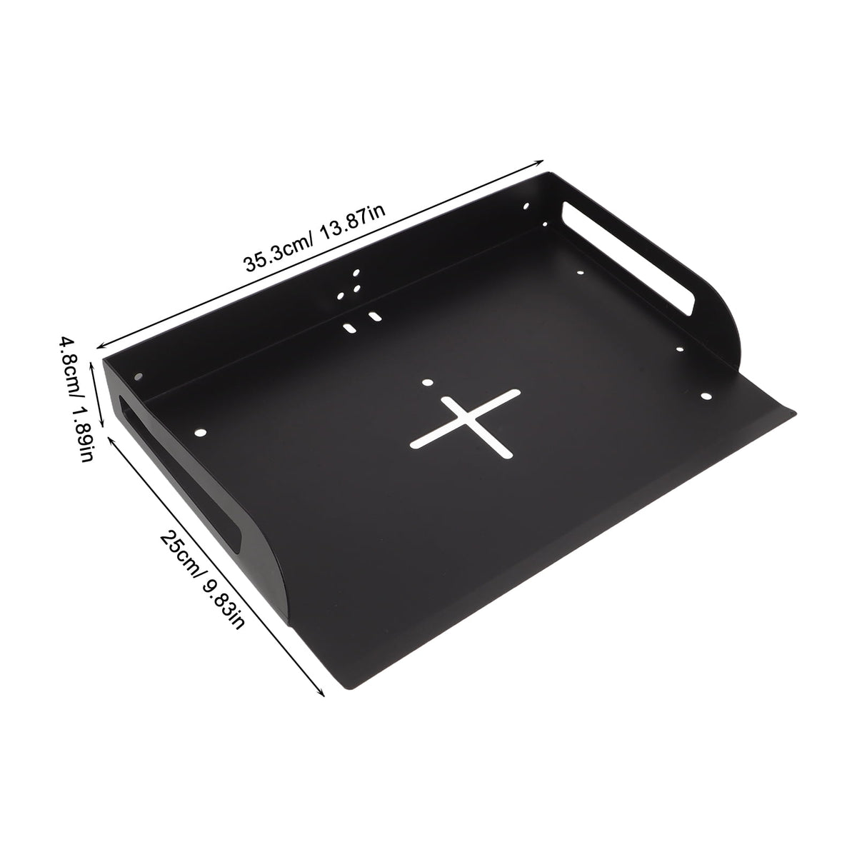 RENACLIPY Black Wall-Mounted Projector Shelf with Router Tray Holder for Home Organization and Space Saving, Easy to Install