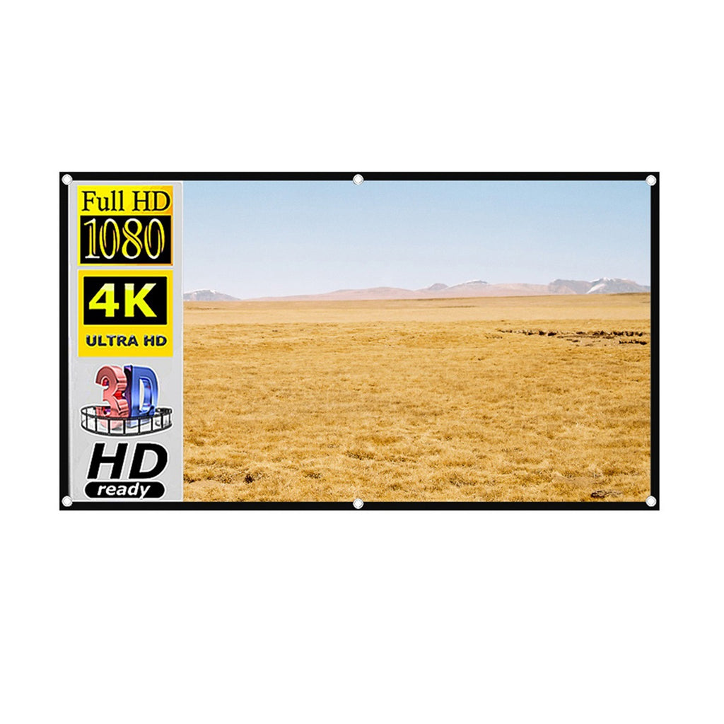 Projector Screen, Light-Proof With Hole 60-Inch 3d High-Definition Pportable Projection Screen 16:9 Projector Outdoor Indoor ,Widely Applied
