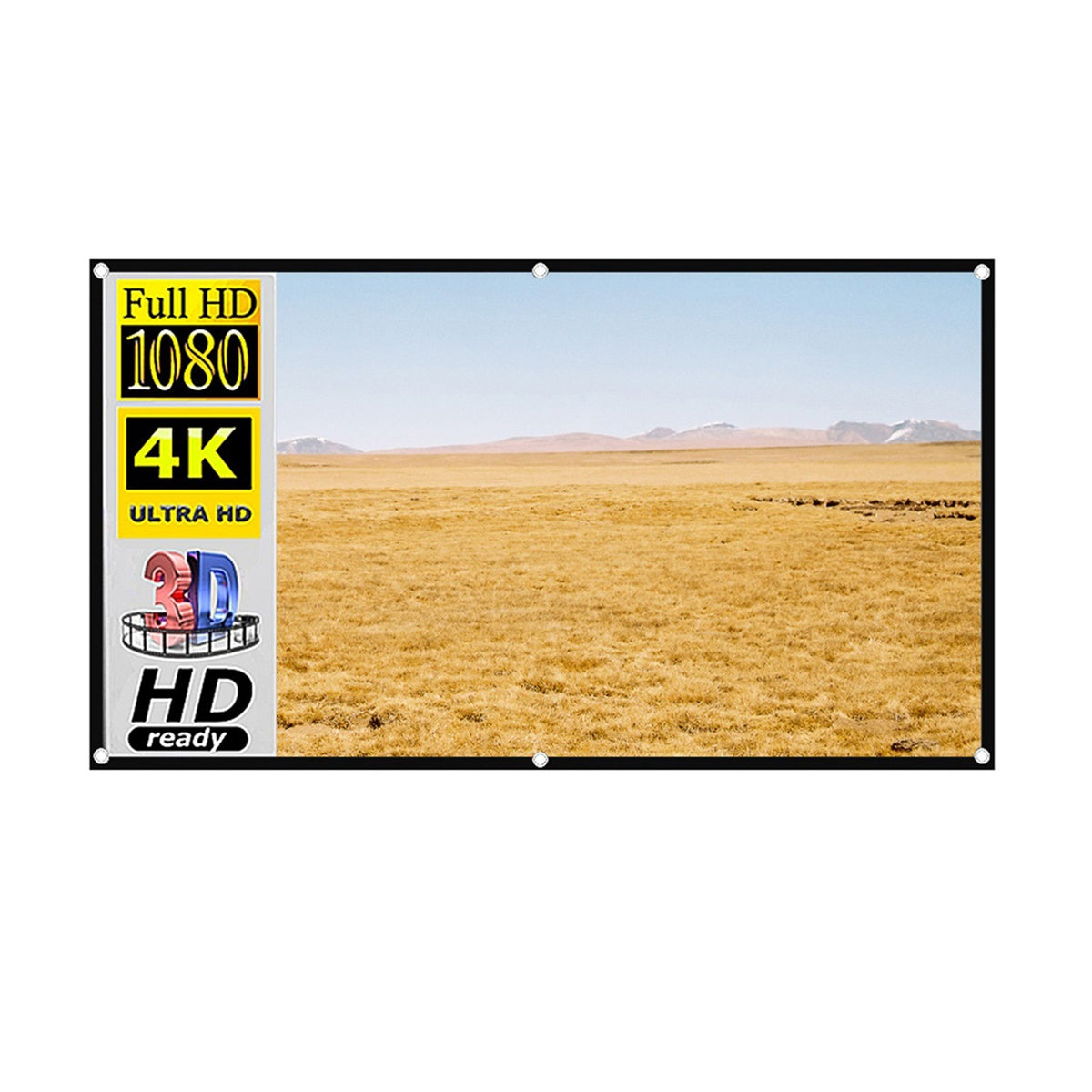 Projector Screen, Light-Proof With Hole 60-Inch 3d High-Definition Pportable Projection Screen 16:9 Projector Outdoor Indoor ,Widely Applied