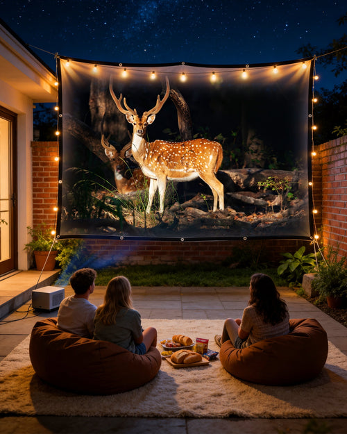 120 inch Projector Screen 16:9, 4K HD Indoor Outdoor Wall Mount Foldable Portable Movie Screens, Anti-Crease Projection Screen for Home Theater