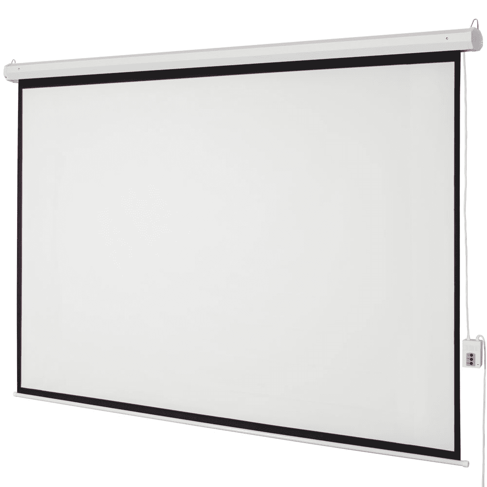 100" Motorized Projector Screen 4:3 80" x 60" Viewing Area with Remote Control Matte White for Movies & Presentations